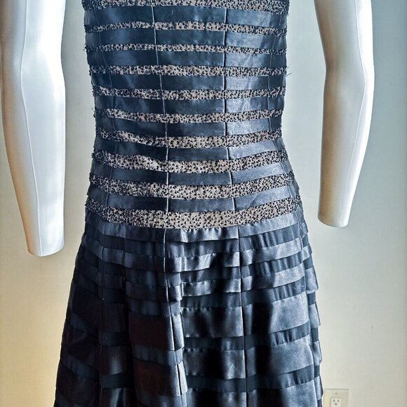 Victor & Delano Black Fit and Flare Beaded Strapless Cocktail Dress 8 - Picture 10 of 11